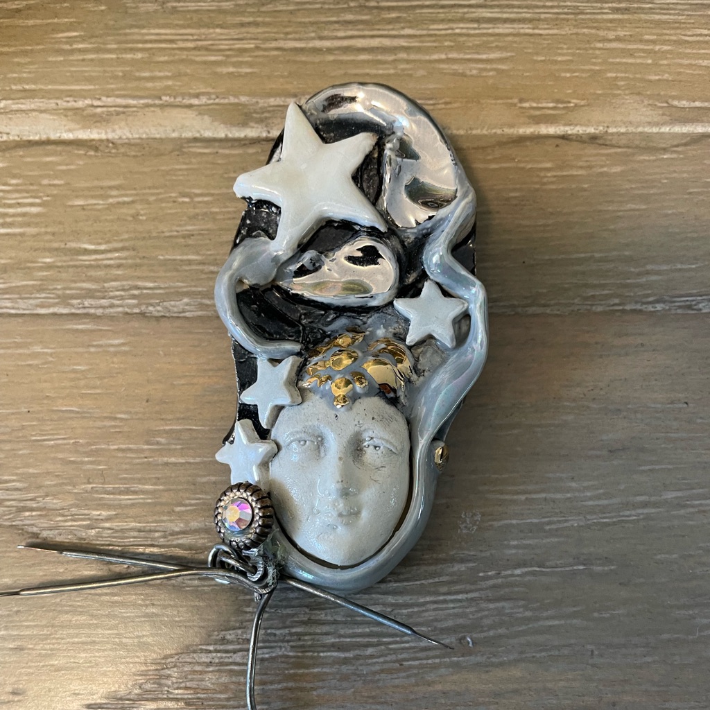 Fired Fantasy Brooch